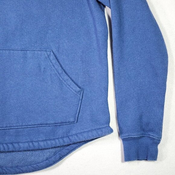 North Face Teen Girl Graphic Hoodie XXL 18 Blue Pink Cotton Poly Pocket Pullover - Picture 7 of 16